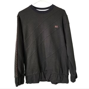 ONE432 crewneck‎ ruffle hem sweatshirt in charcoal size XS